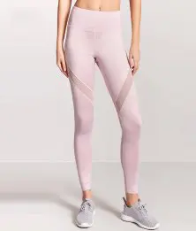 Baby Pink Mesh Paneling Fitness Leggings Wholesale