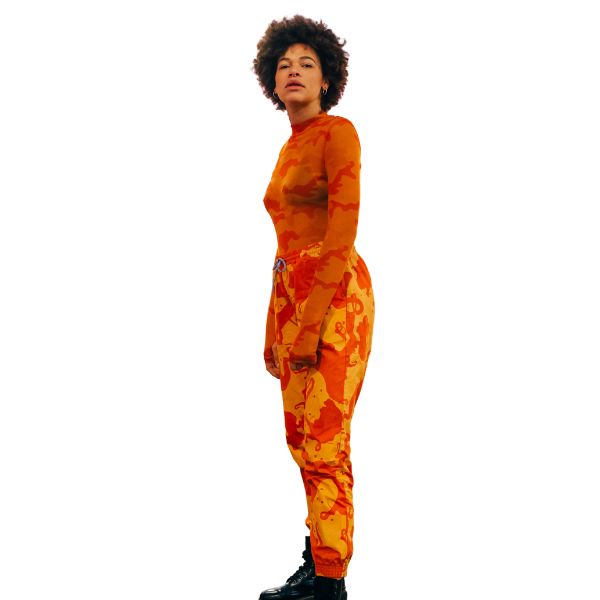 wholesale electric orange sublimated leggings